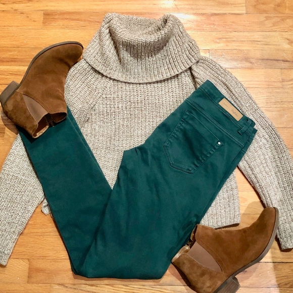 Zara Denim - Zara Trafaluc Green Skinny Jeans